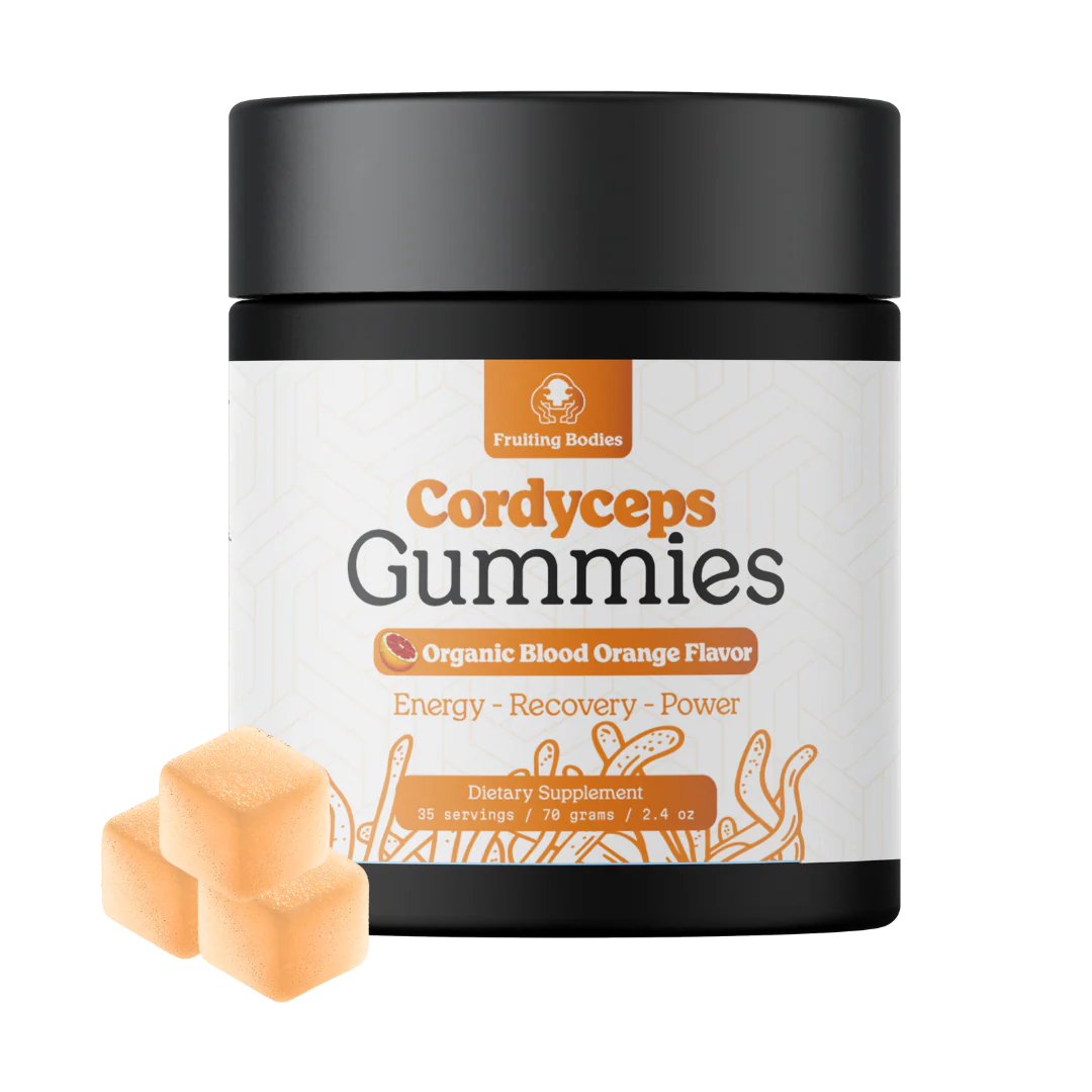 Cordyceps Gummies Organic Blood Orange Flavor for Energy, Recovery, Power