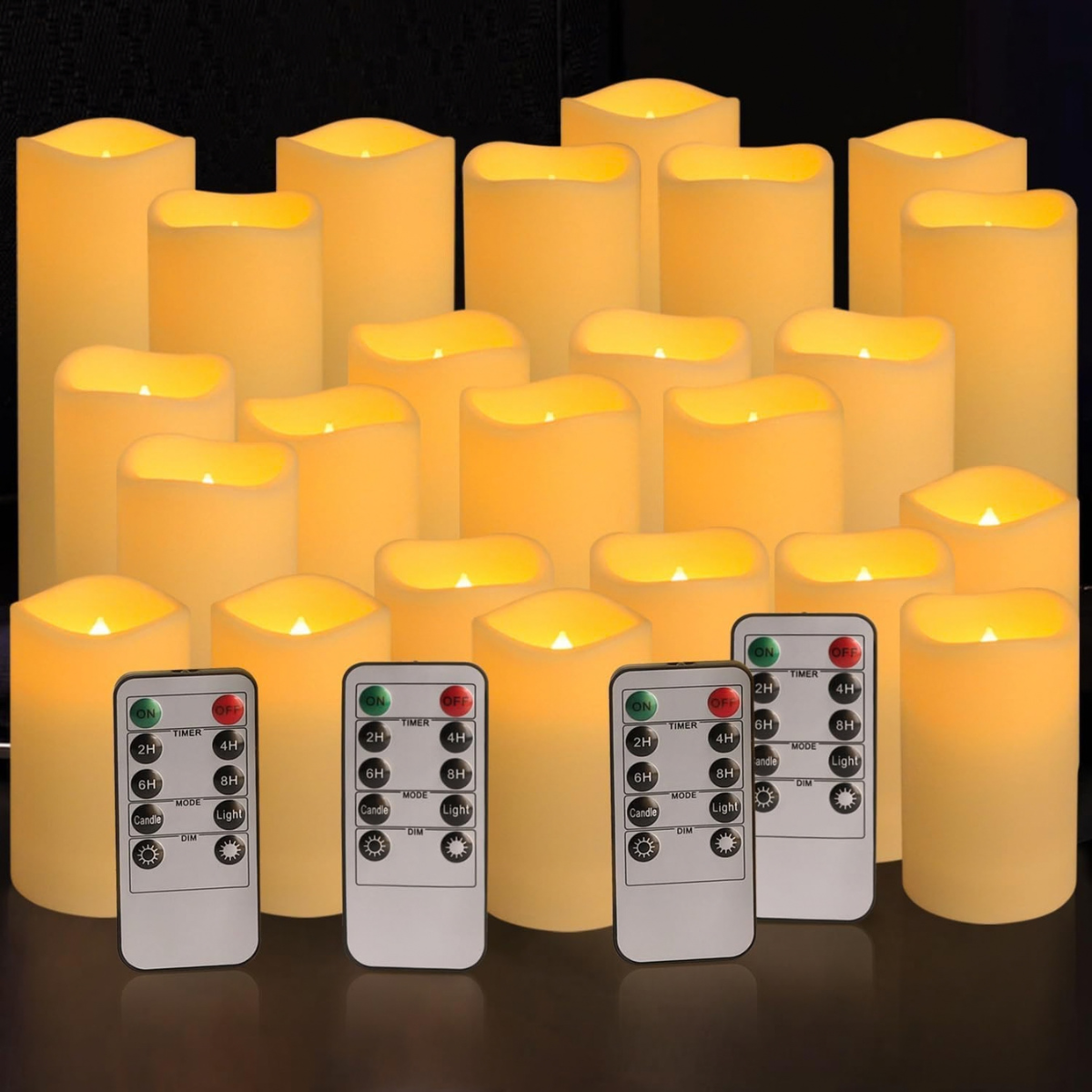 Set of 24 Flameless Candles