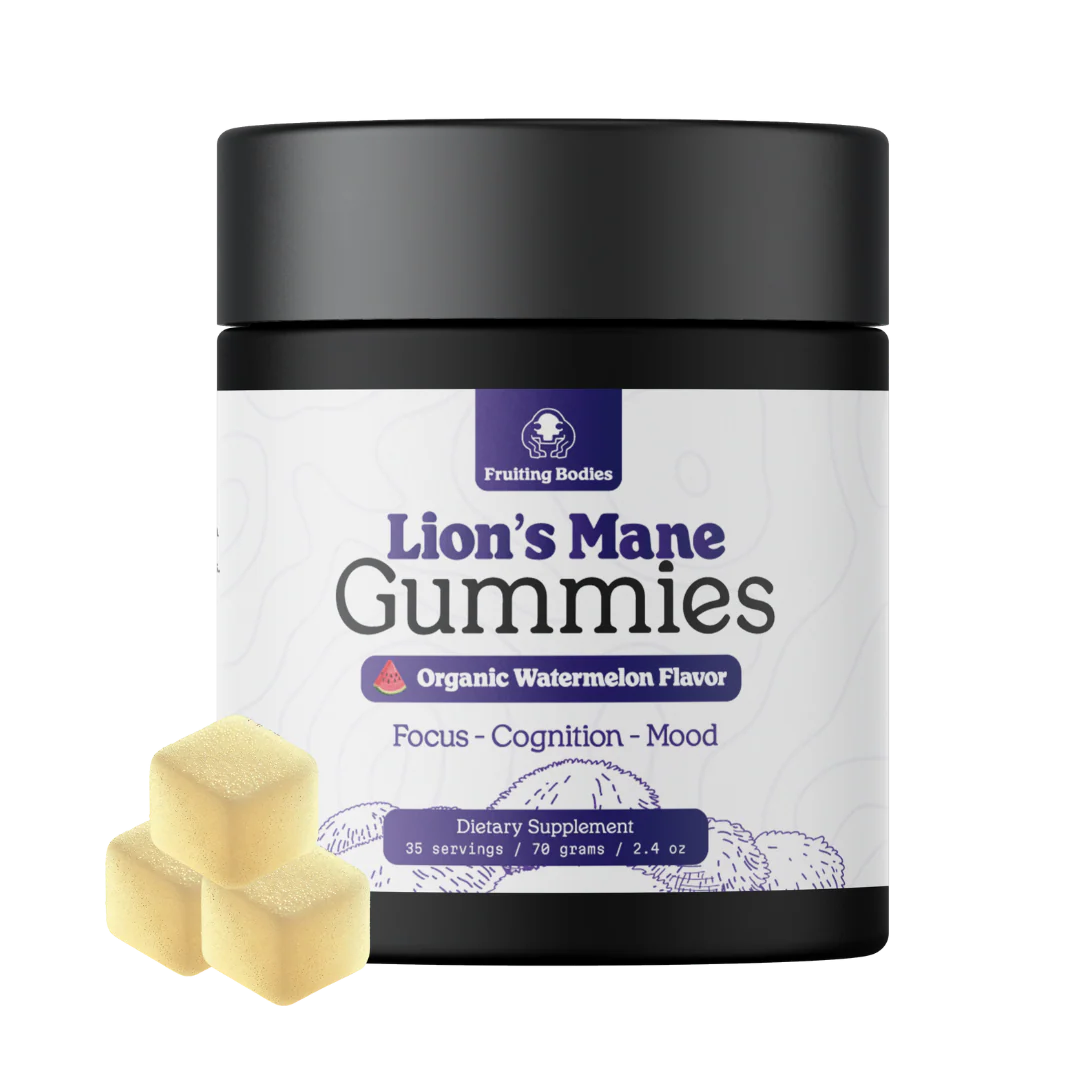 Lion’s Mane Gummies Organic Watermelon Flavor for Focus, Cognition, Mood