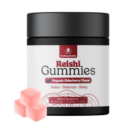 Fruiting Bodies REISHI GUMMIES Organic Elderberry Flavor for Relax, Balance, Sleep