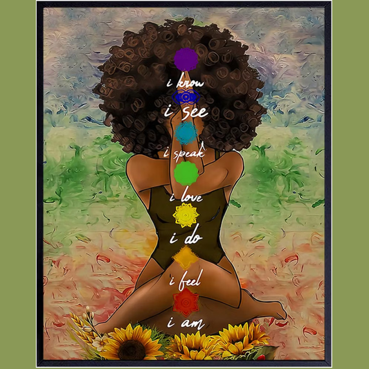I Am Afro Yoga Zen Meditation Poster