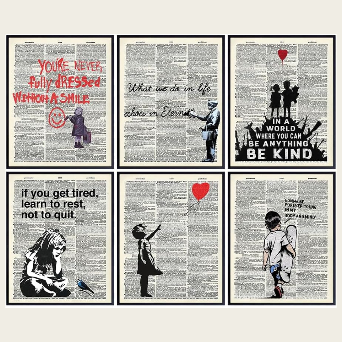 Banksy Inspirational Wall Art Set
