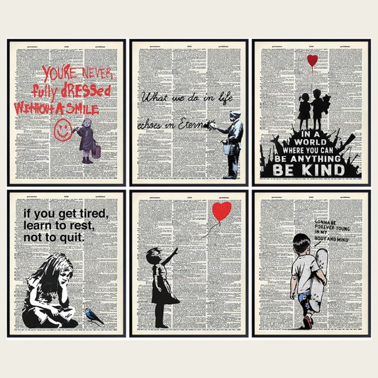 Banksy Inspirational Wall Art Set