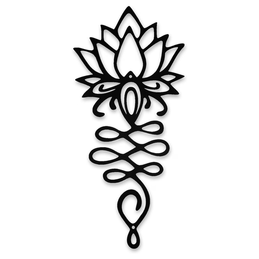 Lotus Flower Black Metal Wall Decor