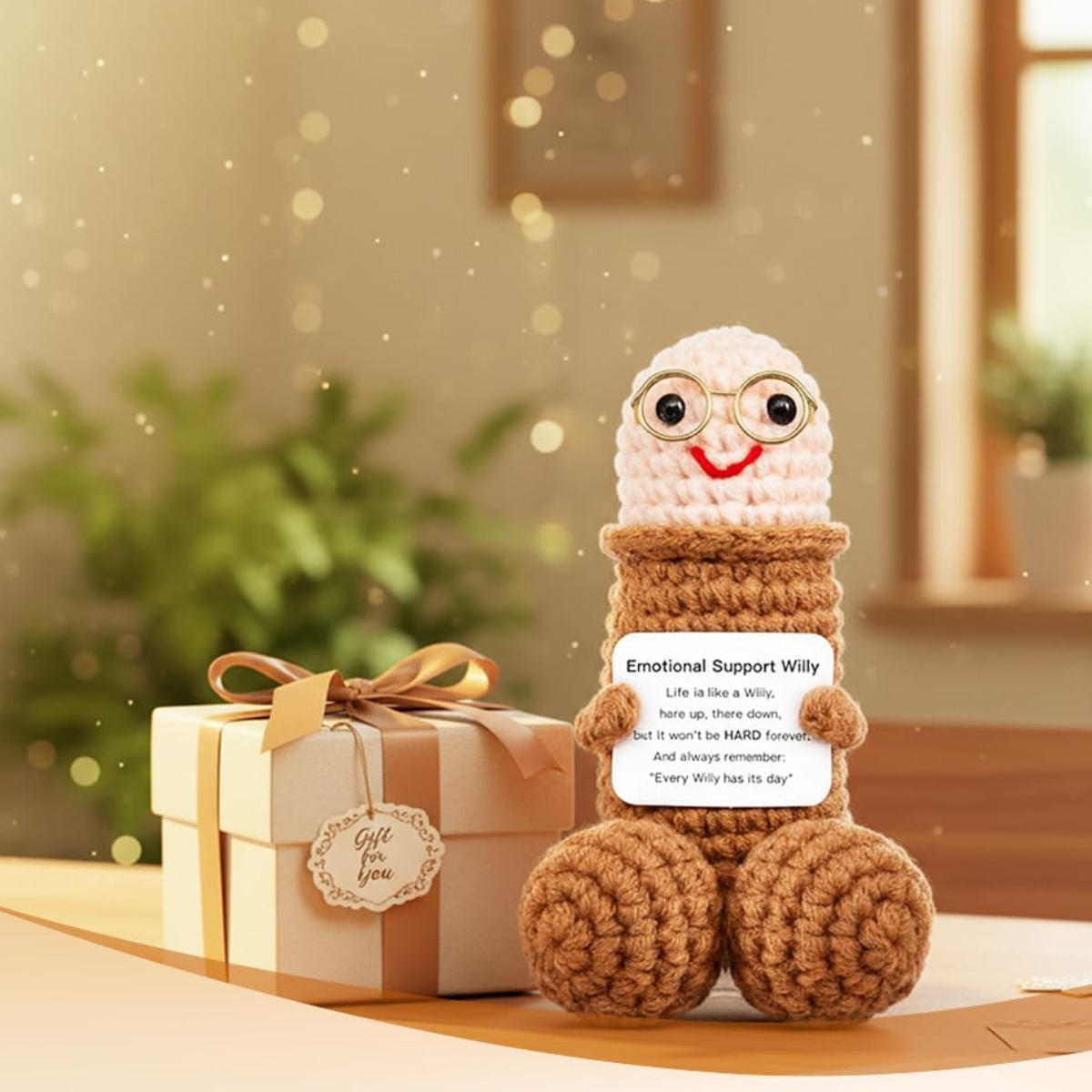 Emotional Support Penis Plushies with Positive Message