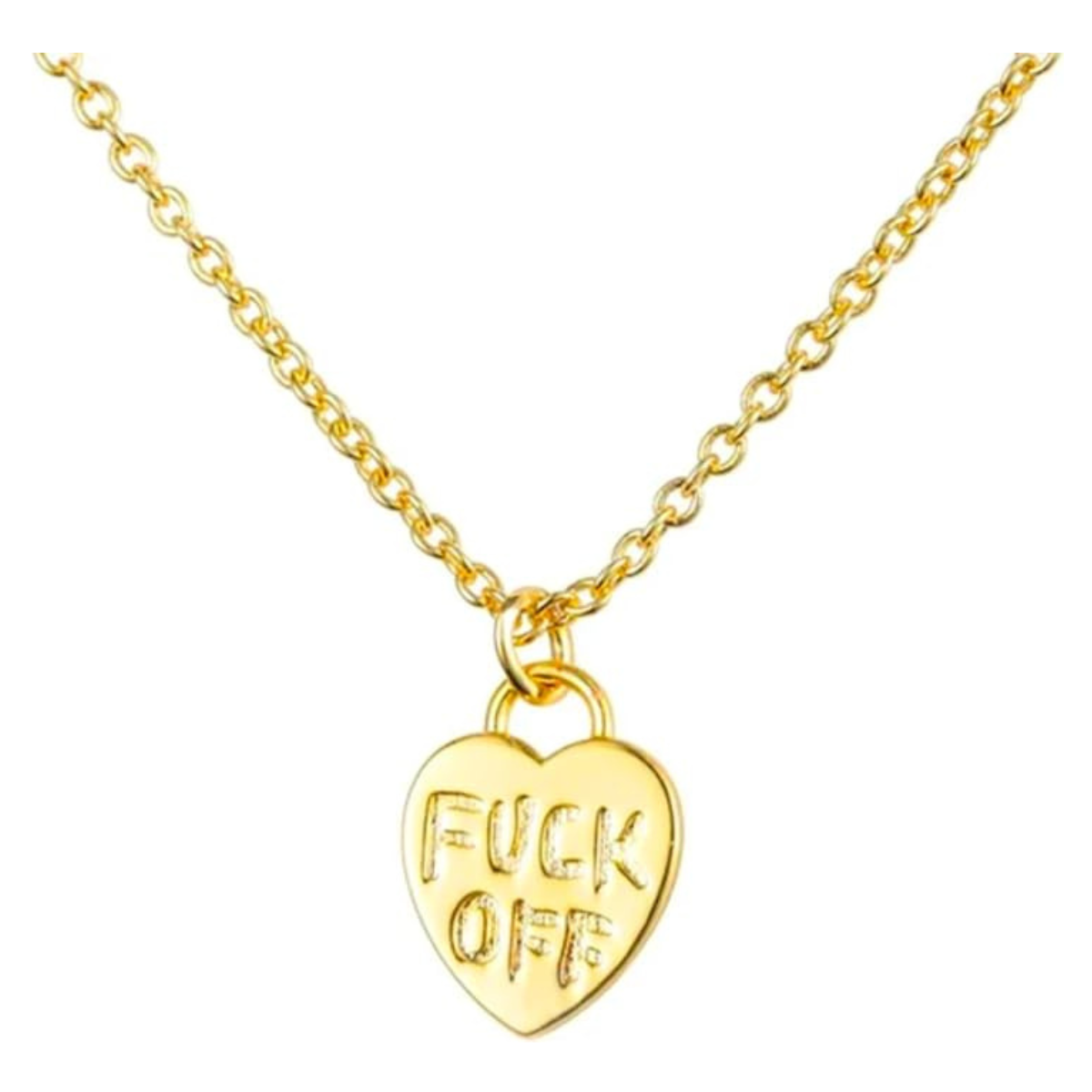 Bold 'F ck Off' Heart Pendant Necklace