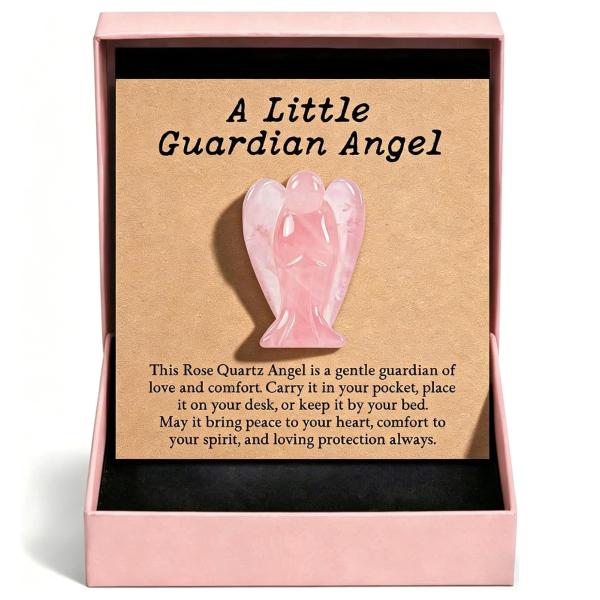 Rose Quartz Mini Crystal Guardian Angel