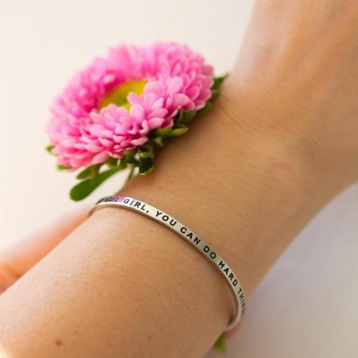 MantraBand Positive Affirmation Bracelet: Beautiful Girl, You Can Do Hard Things