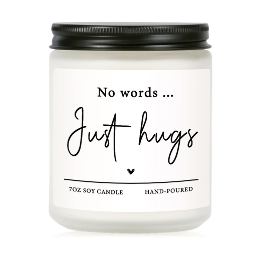 Sympathy Gifts for Loss of Loved One-No Words Just Hugs Lavender Scented Candle