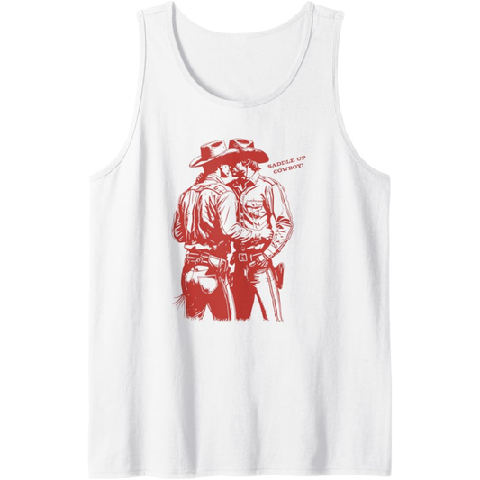 Retro Saddle Up Cowboy LGBT Tank Top