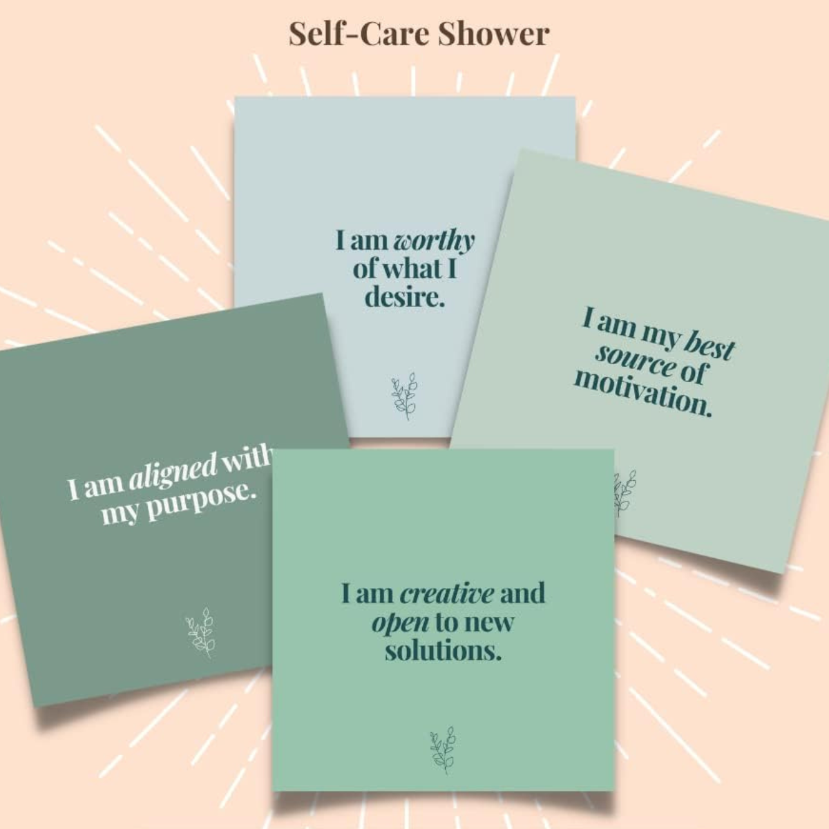 Positive Affirmation Cards for Shower