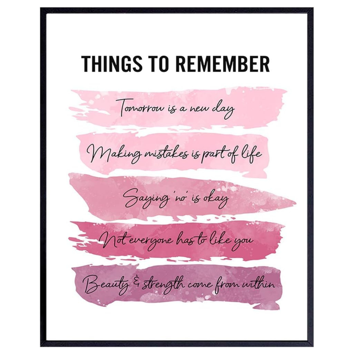 Things to Remember Positive Inspirational Quotes Wall Decor
