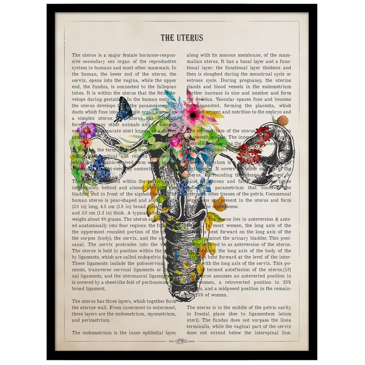 Uterus Anatomy Flower Print